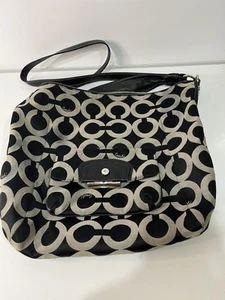 Coach Kristin Op Art Satchel Tote - Black – Sateen Canvas - Picture 1 of 5