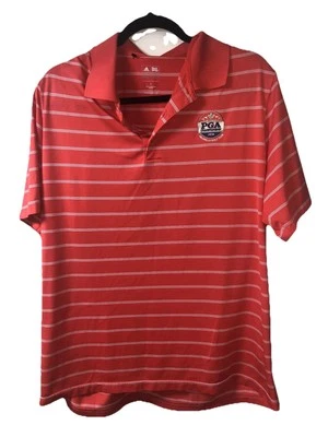 Polo de golf vintage Adidas Puremotion para hombre - naranja/blanco - talla L - PGA 14 Foto 1 de 4