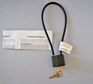 MASCON MCL02-P BLACK CABLE GUN FIREARM SAFTY LOCK  WITH 2 KEYS Per Lock NEW - Picture 1 of 3