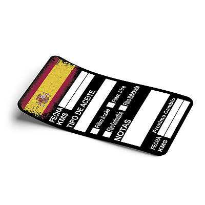 60 X Spanish Flag Oil Change Service Reminder Stickers For Cars  Vans -  Vinyl • 17.11€