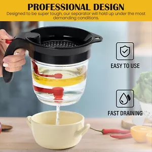 Food Soup Cooking Oil Separator Strainer Multiuse with Bottom Release - Picture 1 of 6
