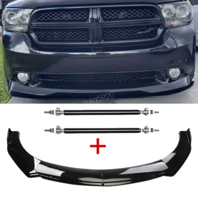 For Dodge Durango Car Front Bumper Chin Lip Spoiler Splitter Body Kit+Strut Rods - Image 1 of 4