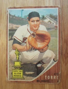 Joe Torre 1962 Topps #218 ROOKIE Trading Card MLB Baseball Milwaukee Braves - Picture 1 of 10