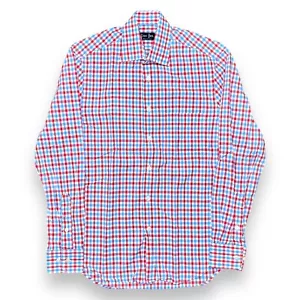 Camisa con botones GITMAN BROS para hombre pequeña guinga a cuadros manga larga hecha en EE. UU. - Imagen 1 de 3