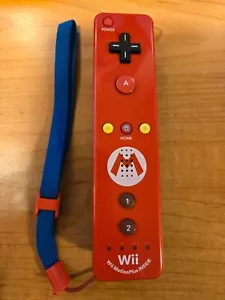 Official Nintendo Wii Mario Remote Controller Red & Blue Motion Plus TESTED - Picture 1 of 4