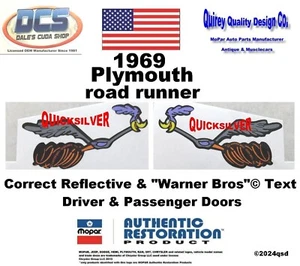 1969 Plymouth Road Runner Reflective Running Bird Set 2964112 + 113 New MoPar US - Bild 1 von 1
