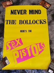 Sex Pistols: Never Mind the Bollocks Poster/1989 Large Size 90cm x 65cm.Used - Picture 1 of 9