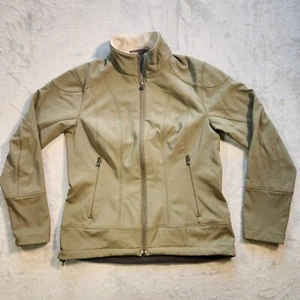 REI Jacket Womens Medium Green Fleece Lined Rain Shell Hiking Outdoor Gorpcore - Picture 1 of 11