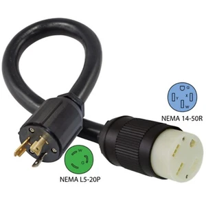 Conntek EV Charging Adapter 20A Locking Plug To 50A Electric Vehicle Tesla - Picture 1 of 9