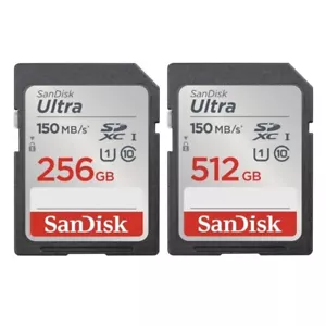 New Sandisk Ultra 64GB 128GB 256GB 512GB SDXC SDHC SD Card UHS-I CL10 150MB/s U1 - Picture 1 of 22