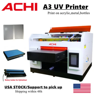 ACHI A3 UV Printer Flat Printer Epson1390 Rotary Holder T-shirt Cylindrical pen Jip