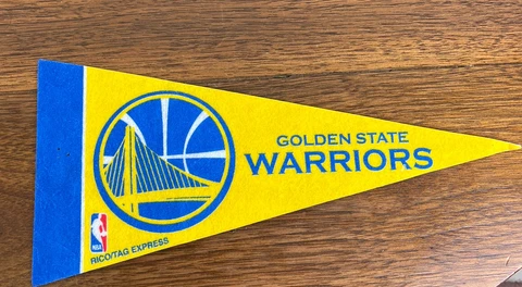 Golden State Warriors Vtg NBA Basketball Mini Pennant 4" x 9" Rico Tag Express Cover