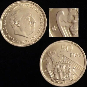 *GUTSE* FRANCO-8, 50 PESETAS 1957*58, PLUS, BRILLO ORIGINAL, SIN CIRCULAR. - Picture 1 of 1