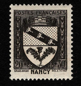 OPC 1941 France Nancy coat of Arms Semi Postal Sc#B117 Mint Hinged 34133 - Picture 1 of 1