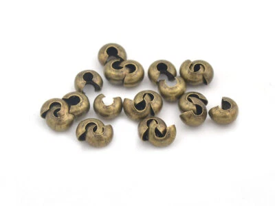 Coverperlen in antik bronze, geschlossen 4mm 20 Stück - Bild 1 von 3