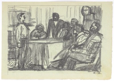 Anatoli Dovzhenko (1932-1991) "Admisión al Komsomol", dos dibujos, años 60 (1) Foto 1 de 4