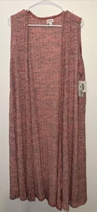 LulaRoe Women's Size L Joy Vest Duster Light Blue Side Slit Open Front NWT Cute - Picture 1 of 3