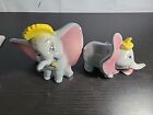 Vintage Disney Dumbo Ceramic Figurine Set Of Two