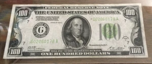 LIGHT GREEN $100 1928 A FEDERAL RESERVE NOTE Redeemable in Gold - Picture 1 of 2