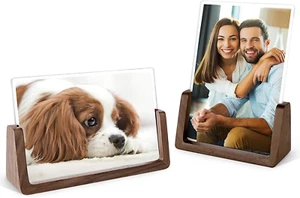4X6 Wood Photo Picture Frame 2 Pack - Rustic Wooden Picture Frame with Walnut Wo - Picture 1 of 12