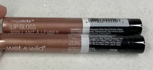 Lot of 2 Wet n Wild MegaSlicks Lip Gloss #555B Rose Gold - Picture 1 of 4