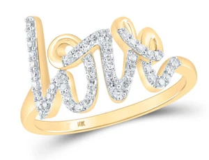 1/5 Carat (ctw) Diamond LOVE Ring in 10K Yellow Gold - Picture 1 of 4