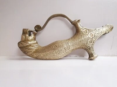 Vintage Old Brass Inlay Floral Engraved Lion Face Unique Sword Handle/Hilt. - Image 1 of 4