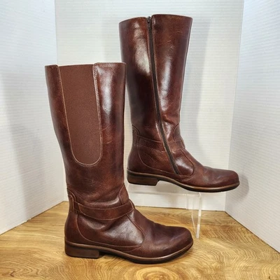 Botas estilo equitação Naot Viento femininas couro marrom tamanho 8-8.5 UE 39 - Imagem 1 de 4