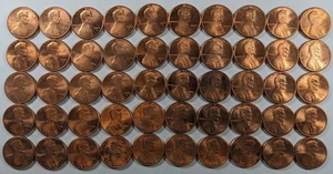 1982 D Lincoln Head Pennies Roll of 50 Unc - Picture 1 of 4