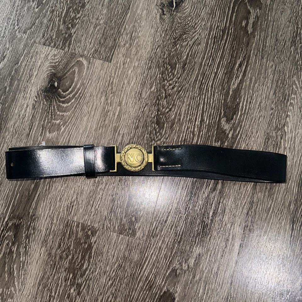 De Colección Confederado Carolina del Norte "NC" hebilla de cinturón ovalada y cinturón de cuero Foto 1 de 4