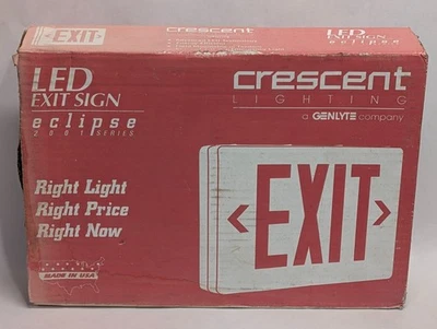 Letrero de luz de salida LED CSRW32E Crescent Lighting con batería de respaldo rojo y blanco Foto 1 de 4
