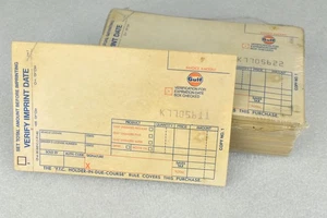 Posten Oldtimer GULF Diesel Benzin Dreifachkopie Rechnung Quittung Formular Beleg - Bild 1 von 6