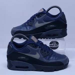 Nike Air Max 90 - UK Size 4 - Trainers Blue Black Grey Yellow Sneakers Shoes - Picture 1 of 11