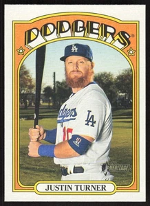 2021 Topps Heritage Justin Turner #156 Los Angeles Dodgers - Picture 1 of 2