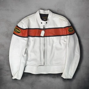 Vanson Leather Sportrider Motorcycle Jacket White Vent Limited Competition Sz 54 - Picture 1 of 24