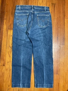 VTG 80s Levis Jeans 32x32 Black Denim Orange Tab Straight Leg Made in USA - Picture 1 of 5