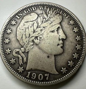 1907 P Barber Half Dollar E67 - Picture 1 of 5