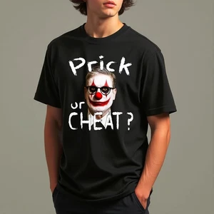 Starmer Prick or Cheat Funny Halloween Joker Anti Labour Keir Starmer T-Shirt - Picture 1 of 6