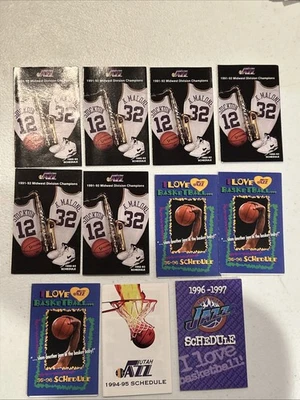 Utah Jazz NBA Pocket Schedules Misc Lot of 11 1991 - 1997 - Image 1 of 4