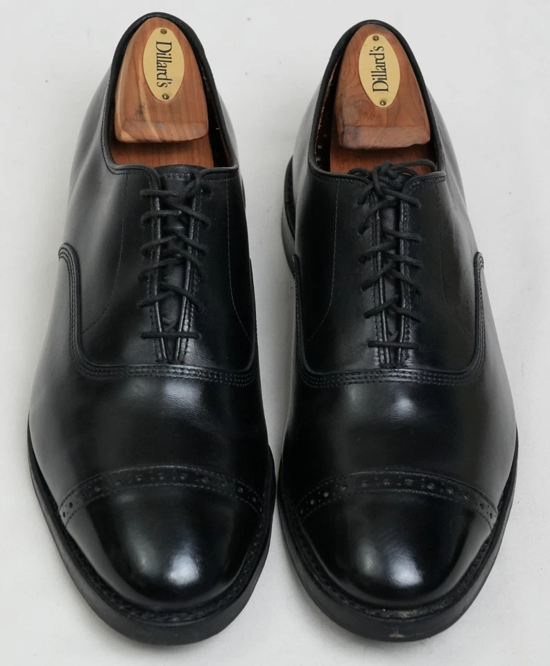 Brooks Brothers Black Cap Toe Mens Shoes 8 ½ D Retail $498 - Image 1 of 4
