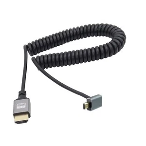90 Degree Up Angle UHD 4K Micro HDMI Male to HDMI Male 18Gbps High Speed 2.0 ... - Picture 1 of 7