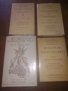 4 Edna St. Vincent Millay Hardcovers --- 1st Editions --- Dust Jackets - Picture 1 of 16