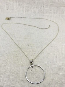 Sterling Silver Center Open Circle Necklace 18” (8-32) - Picture 1 of 3