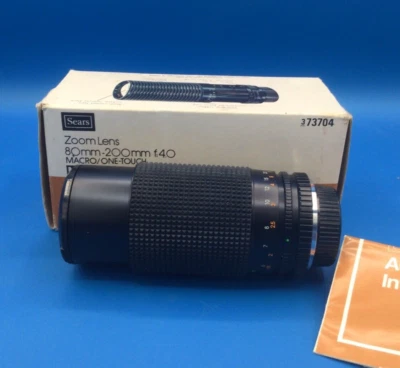SEARS Zoom Lens 80mm-200mm f:40 MD Minolta Monunt Lens VINTAGE 373704 Free Ship! - Image 1 of 4