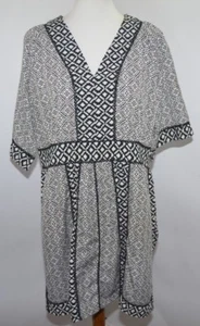 Nuevo con etiquetas Alice & You Estampado en azulejos Negro Blanco Túnica Gota Cintura Geométrica Mujer 18 - Imagen 1 de 9