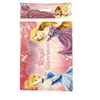 disney princess celebrations 8 birthday invitations & 8 thank you postcards - Image 1 of 2
