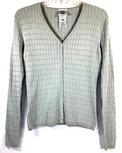 LAURA ASHLEY Strickjacke Gr. M hellgrün Seide Zopfmuster V-Ausschnitt - Bild 1 von 13