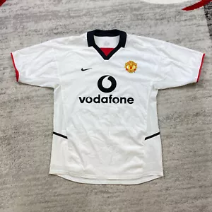 Camiseta De Colección Nike Manchester United Pequeña Blanca Fútbol Red Devils 2002 2003 Visitante - Imagen 1 de 15