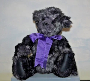 Charlie Bear Victoria CB620004C Teddy Bear Black Purple Heather Lyell Retired - Picture 1 of 5
