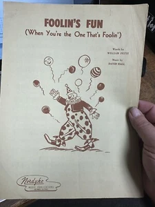 G 1948 Hollywood California Clown sheet music ‘Foolin’s Fun’ - Picture 1 of 2